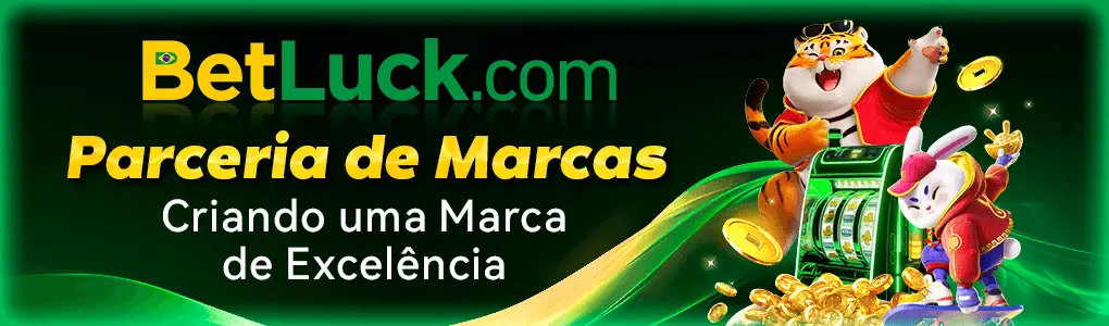 Banner de Parceria de Marcas entre BetLuck.com e Waybet.com, com um tigre e um coelho ao lado de uma máquina caça-níqueis, celebrando a criação de uma marca de excelência.